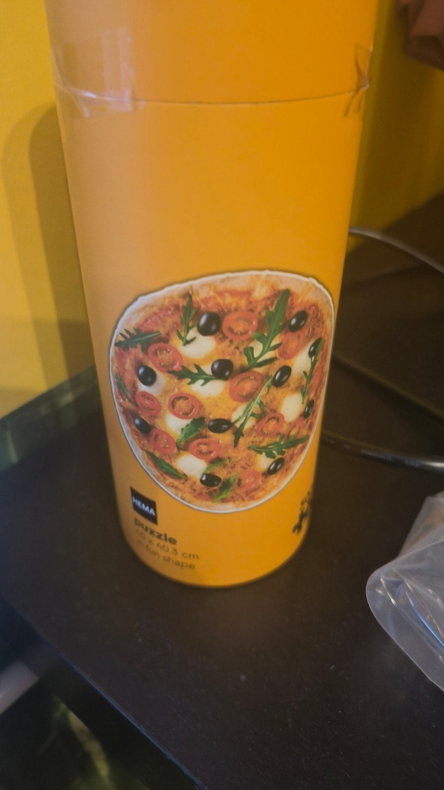 Hema Pizza Puzzel - Rond en Smakelijk Plezier, Hobby en Vrije tijd, Ophalen of Verzenden, Minder dan 500 stukjes, Gebruikt, Legpuzzel