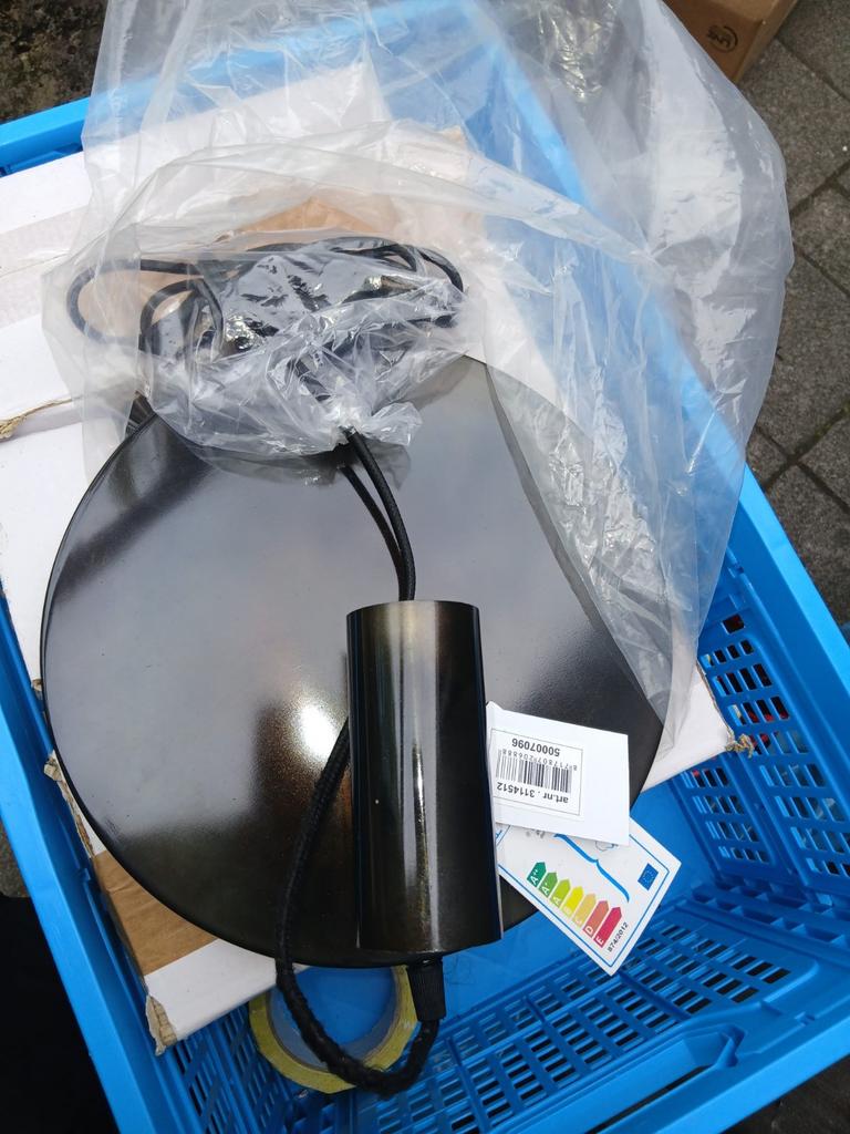 Light & Living Wandlamp Disc Zwart Ø25 cm, Ophalen of Verzenden, Nieuw, Metaal