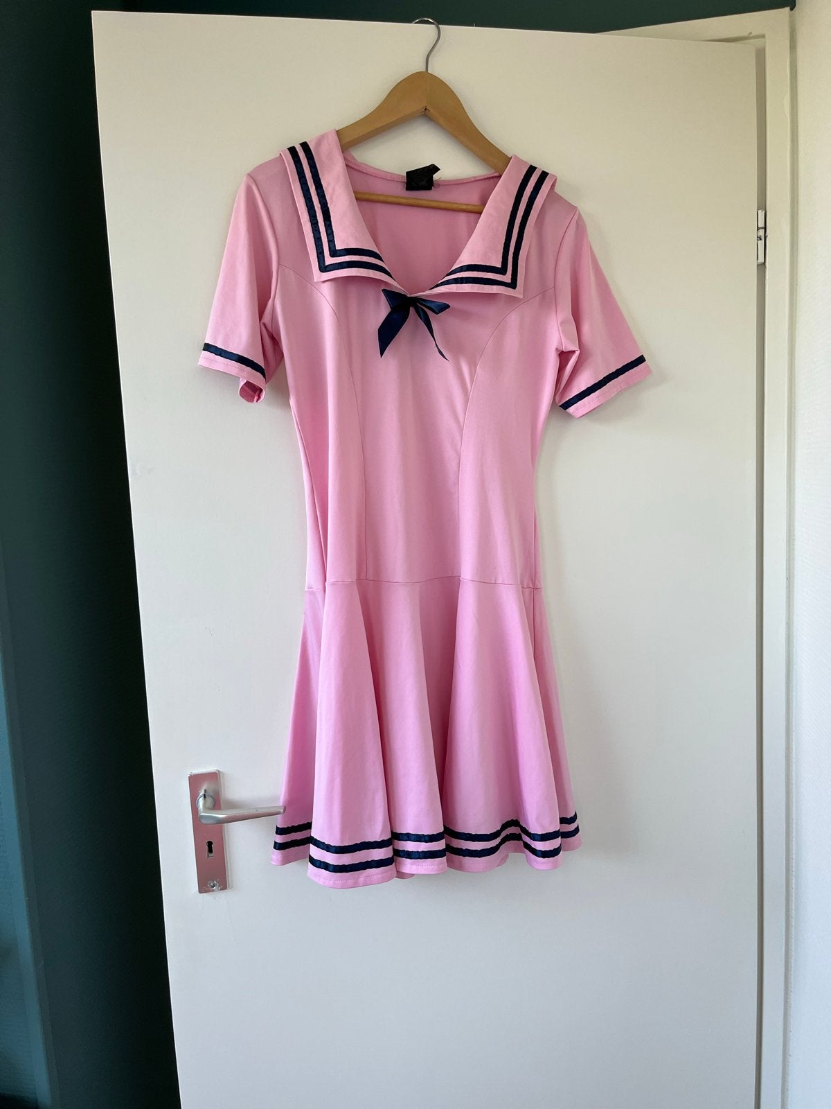 Roze Matrozenjurk met Hoedje - Maat M/L, Maat 38/40 (M), Carnaval, Ophalen of Verzenden, Zo goed als nieuw