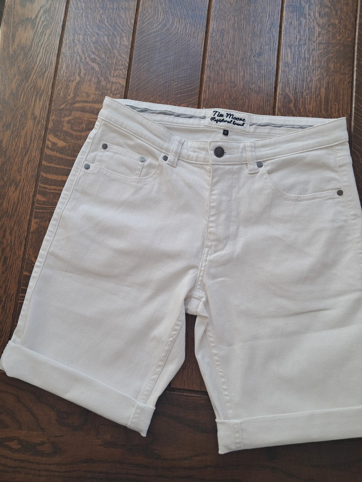 Nieuw:  korte broek van Tom Moore, maat L, Verzenden, Nieuw, Wit, Kort