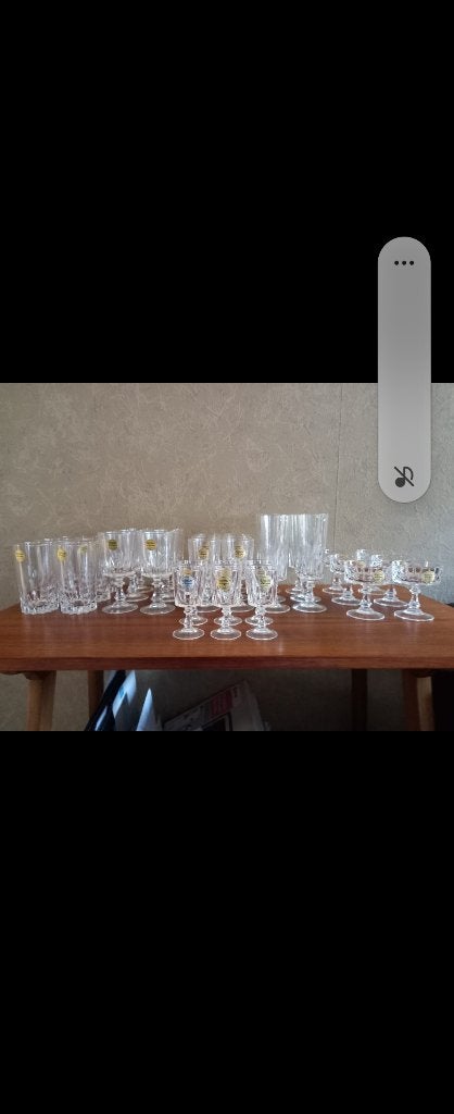 Cristal d'arque glasservies, Ophalen