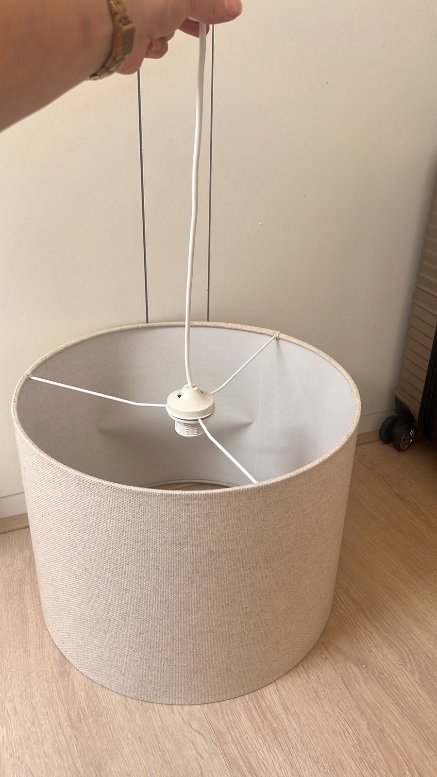 Beige ikea lamp, Ophalen of Verzenden, Zo goed als nieuw, Beige, Rond