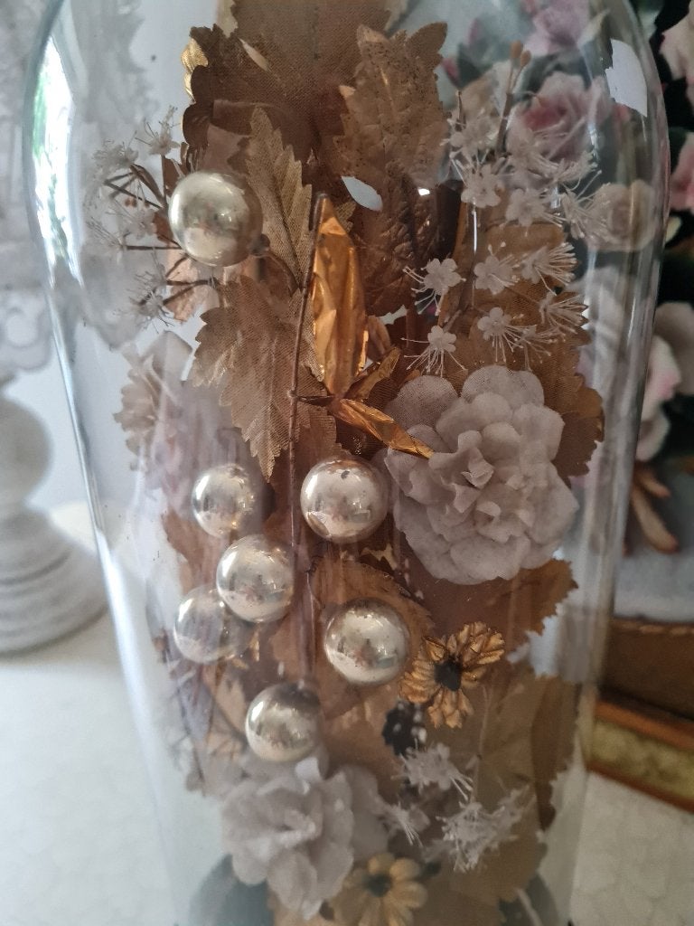 Antieke stolp met bloemen Vieille Bruxelles, Heikant 21 Kaatsheuvel, 15 cm, Belle Vieille Brocante, Ophalen of Verzenden