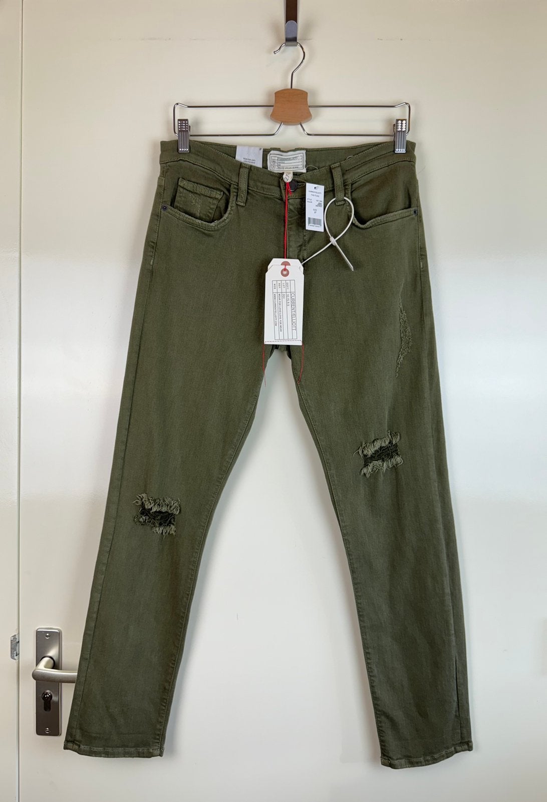 CURRENT ELLIOTT New Boyfriend Destroyed Jeans Khaki Green M, Kleding | Dames, Maat 38/40 (M), Ophalen of Verzenden, Zo goed als nieuw