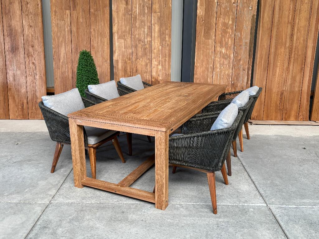 Tuinset | dining | Windsor oud teak 180cm incl 4 Marisol, Ophalen, 4 zitplaatsen, Teakhout, Nieuw