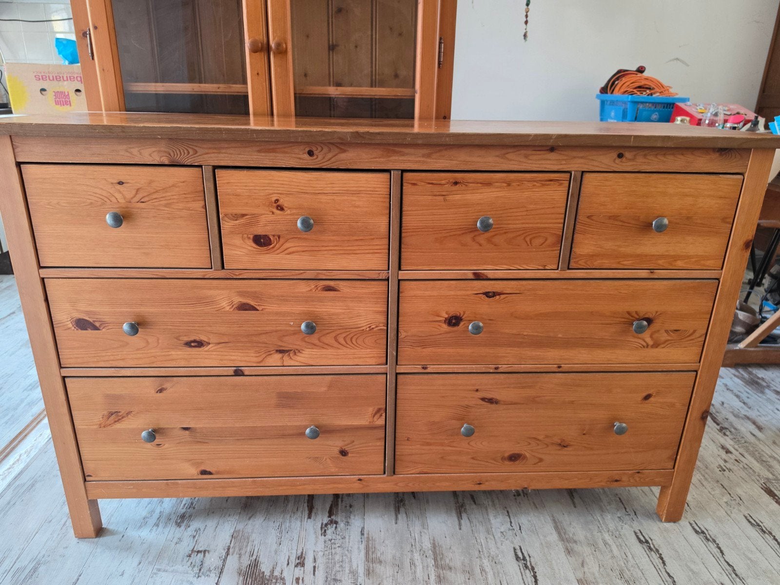 IKEA LEKSVIK Ladekast/Dressoir Massief Grenenhout, Ophalen, Gebruikt, Grenenhout, Met lade(s)