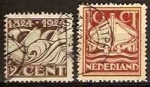 Nederland NVPH nr 139/40 gestempeld KNRM 1924, Postzegels en Munten, Postzegels | Nederland, Ophalen of Verzenden, T/m 1940, Gestempeld