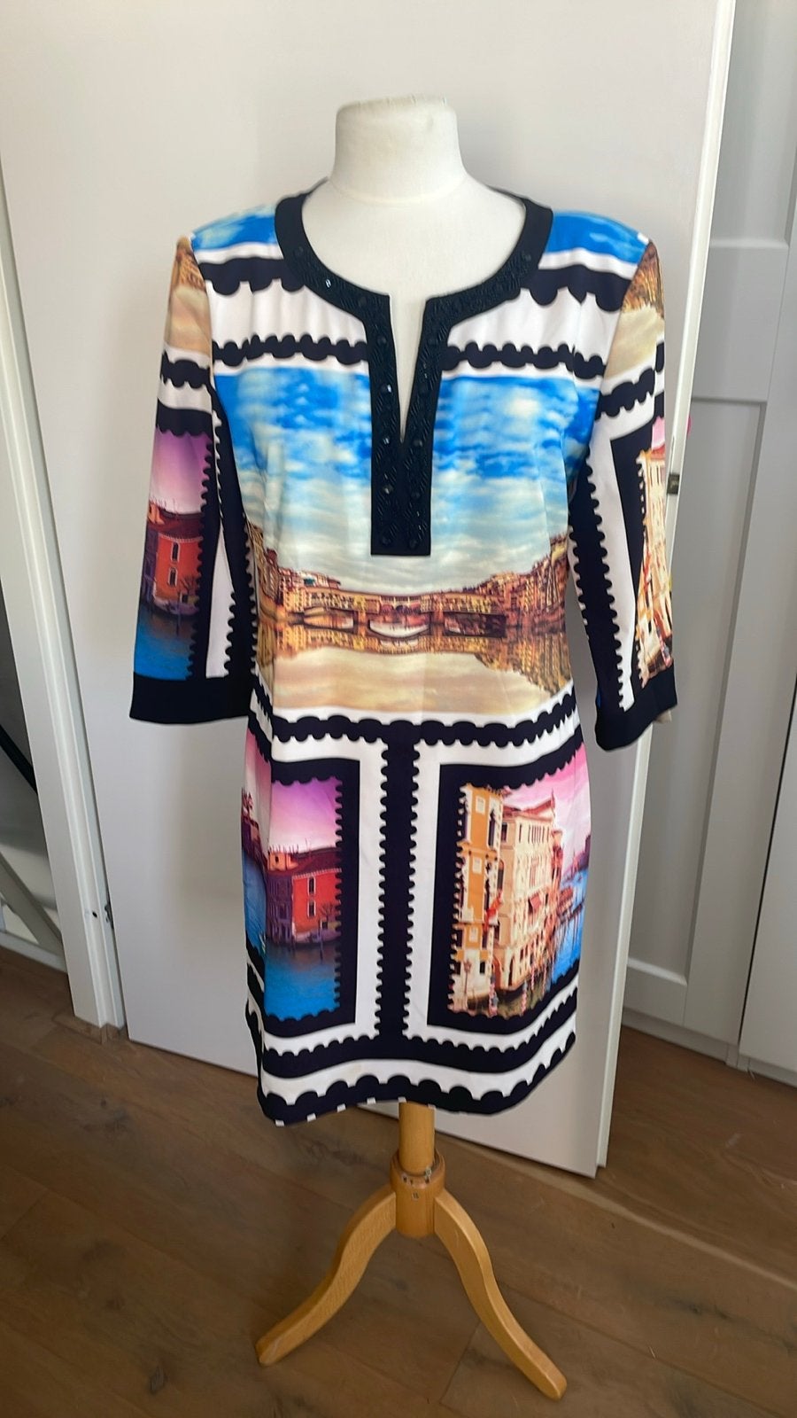 Etoile du Monde jurk met Parijse print, Maat 38/40 (M), Overige kleuren, Ophalen of Verzenden, Zo goed als nieuw