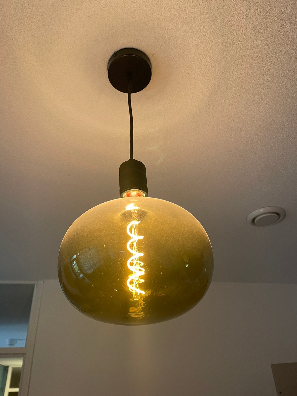 Gekleurd glas hanglamp funky retro, Huis en Inrichting, Lampen | Hanglampen, Ophalen of Verzenden, Minder dan 50 cm, Retro, Glas