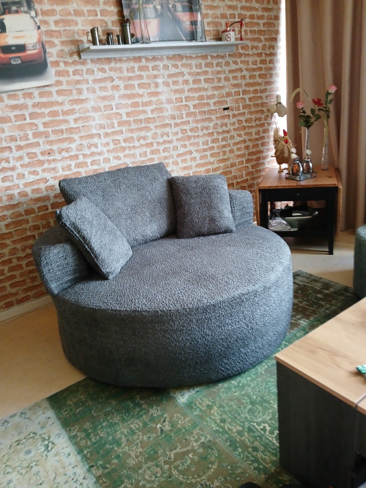 NIEUW KNUSSE RONDE SOFA/ FAUTEUILGRIJS, Ophalen, Modern, Comfortabel, Rond, 100 tot 125 cm