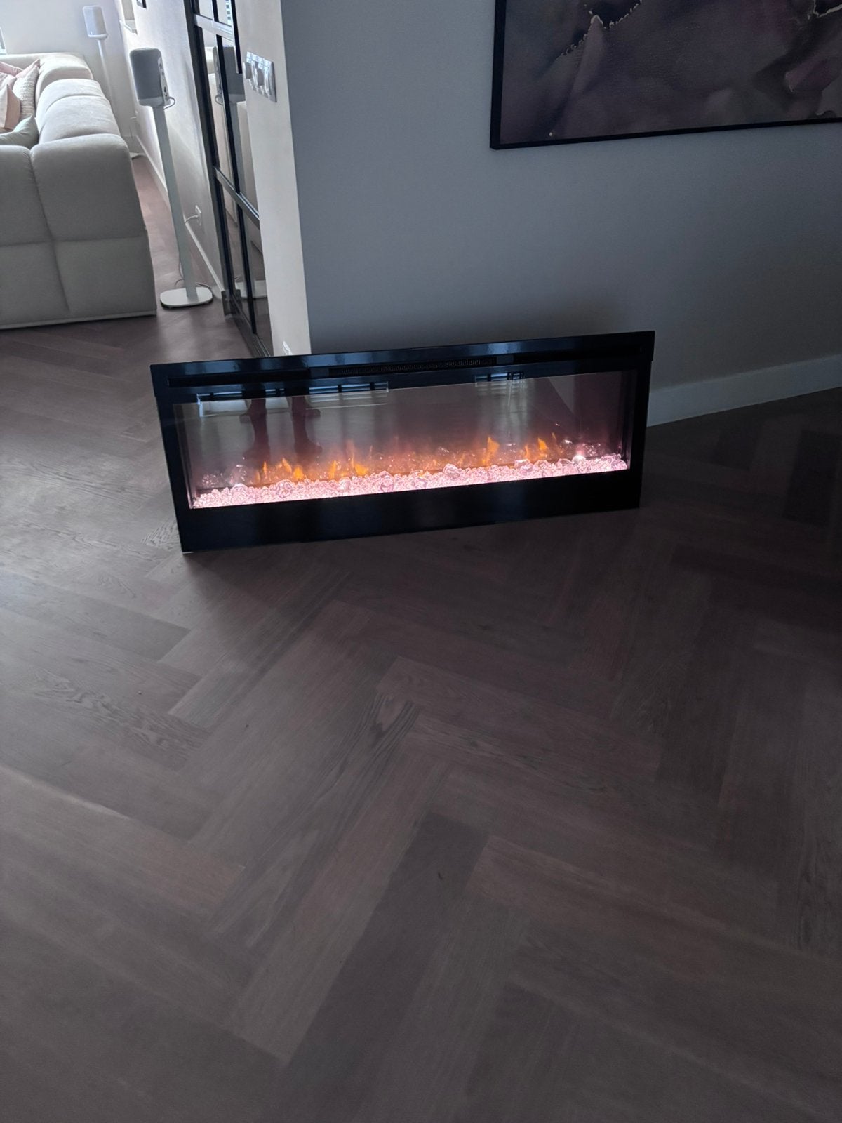 Faber Dimplex Synergy elektrische haard 128 cm, Huis en Inrichting, Haarden, Ophalen, Gebruikt, Inbouwhaard, Elektrische haard