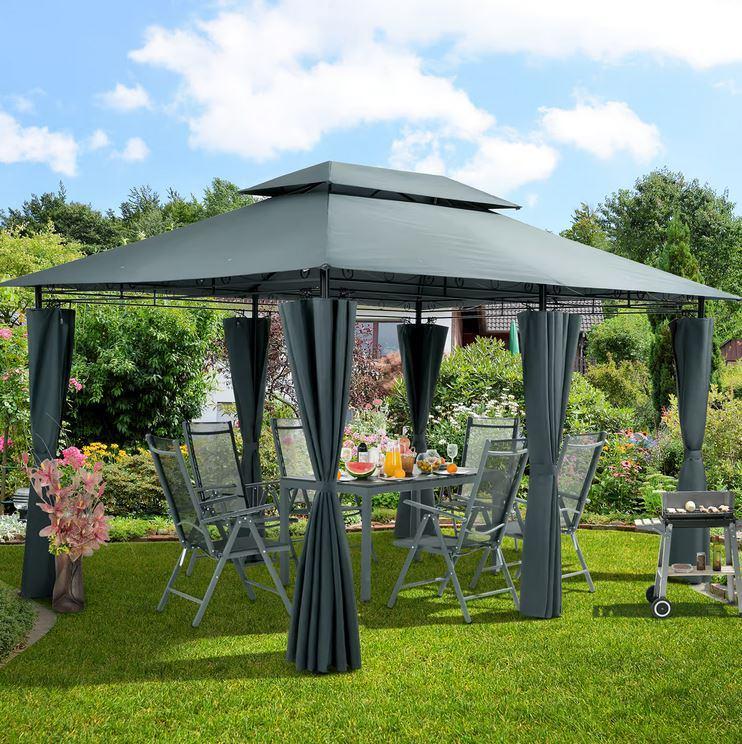 Partytent paviljoen pagodetent 3x4m Antraciet GRATIS BEZORGD, Verzenden, Minder dan 4 meter, Nieuw, Nvt