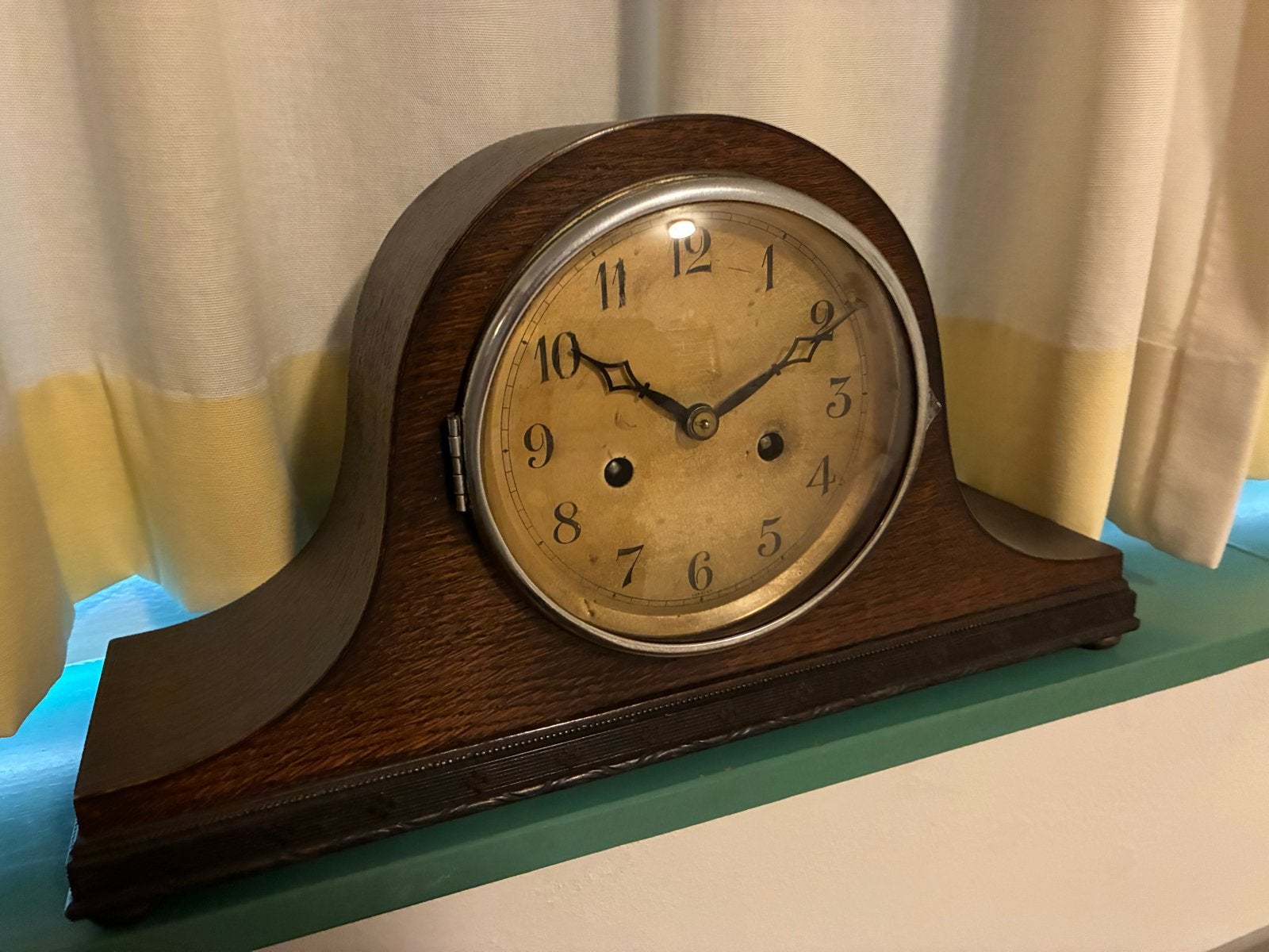 Antieke Schouwklok - Houten Mantelklok, Antiek en Kunst, Ophalen of Verzenden
