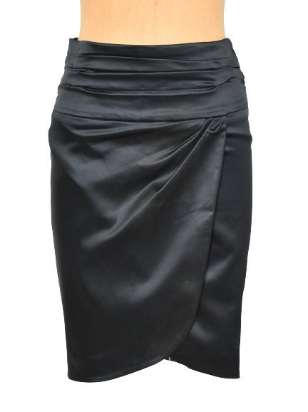 Reiss rokje, satijn, sexy overslag rok, satin, zwart, Mt. S, Kleding | Dames, Reiss, Verzenden, Zwart, Zo goed als nieuw