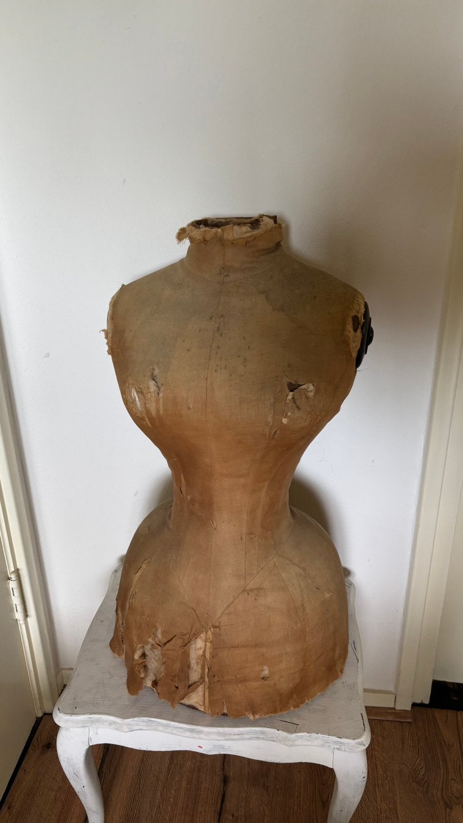 Antieke paspop wespentaille buste, mannequin taille 55 cm, Ophalen of Verzenden