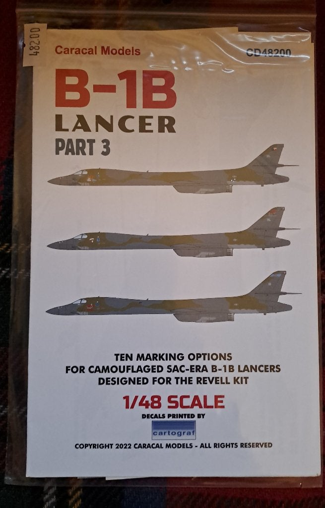 B-1B rockwell decal 1/48, Overige merken, Ophalen of Verzenden, Zo goed als nieuw, Groter dan 1:72