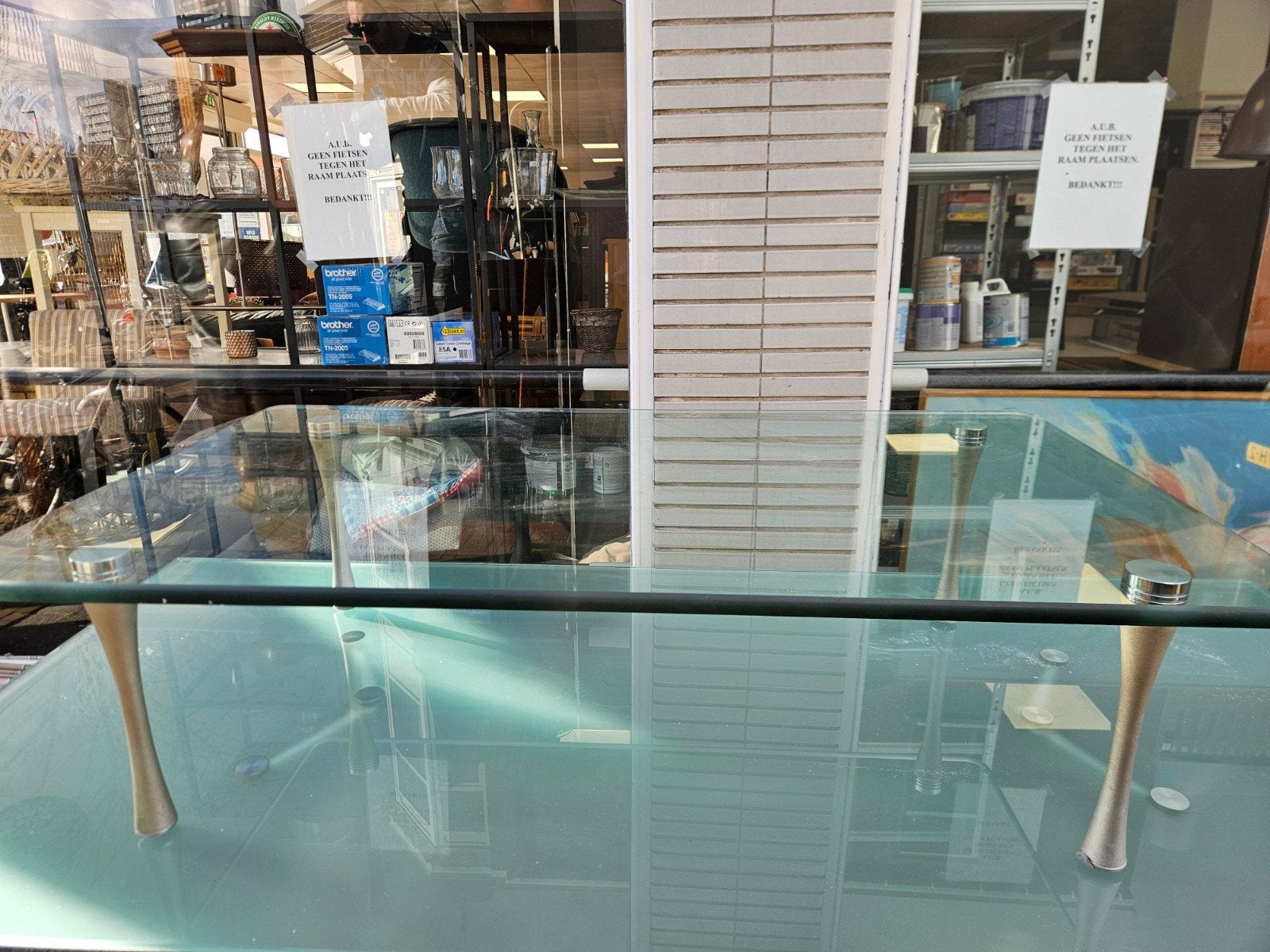 Rolf Benz salontafel 140x80 cm met glazen blad, Huis en Inrichting, Tafels | Salontafels, Ophalen, Gebruikt, 100 tot 150 cm, 50 tot 100 cm