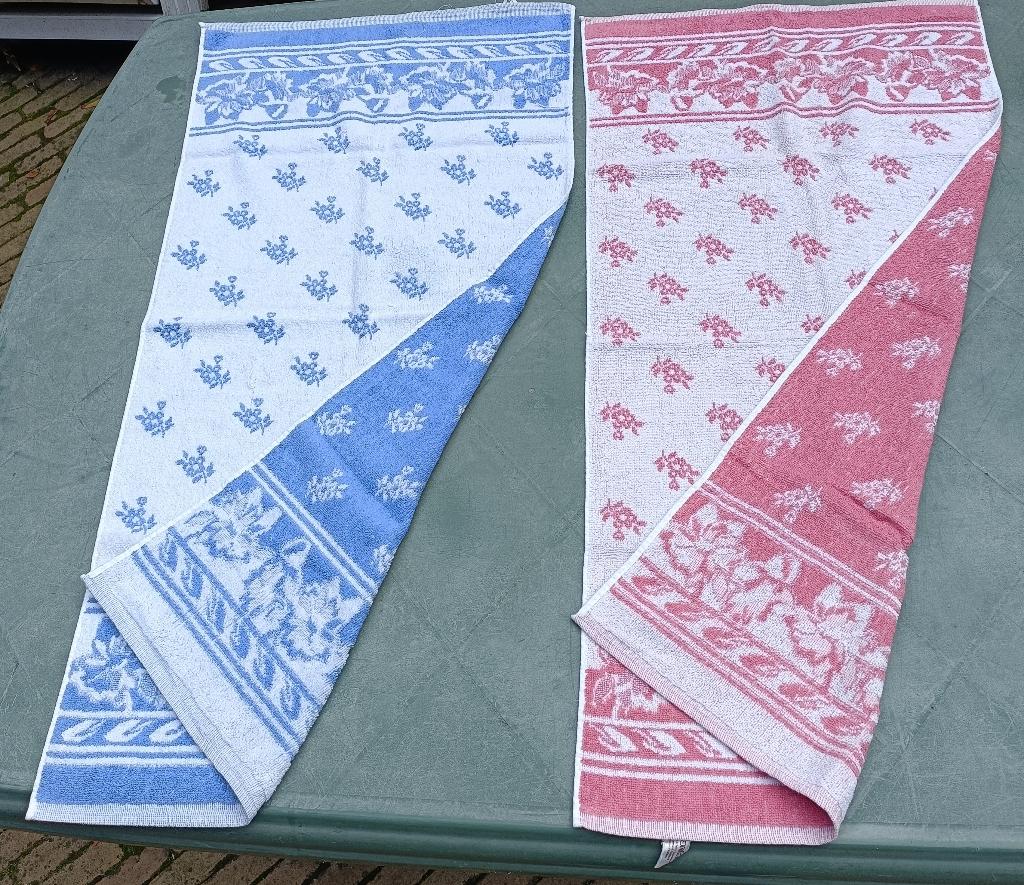Vintage badstof katoen bad handdoek 91 x 45 cm (TT16), Ophalen of Verzenden, Gebruikt, Handdoek