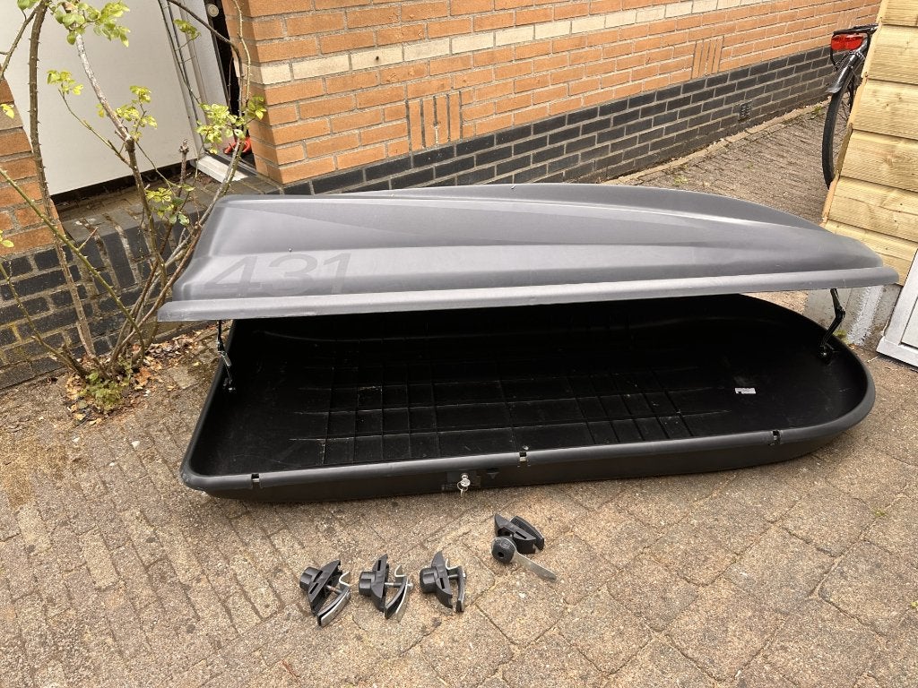Dakkoffer 430 liter en 50 kilo laadvermogen, Caravans en Kamperen, Ophalen, Zo goed als nieuw