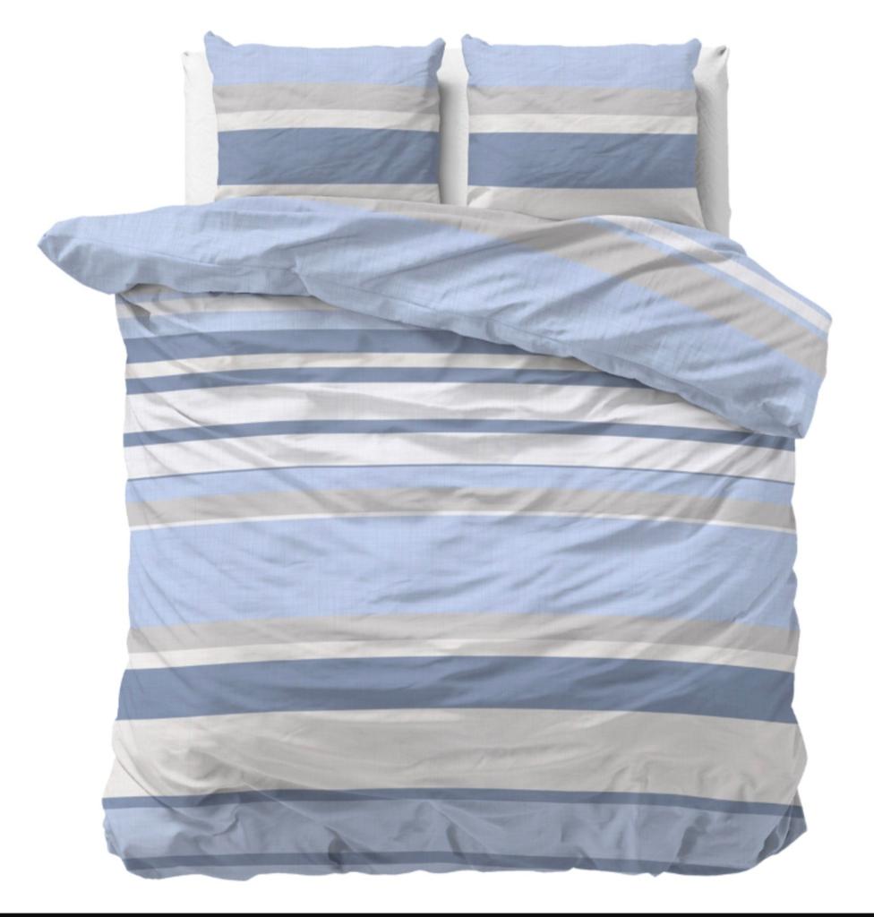Sleeptime Classy Dekbedovertrek - Day Blue, Eenpersoons, Blauw, Dekbedovertrek, Nieuw