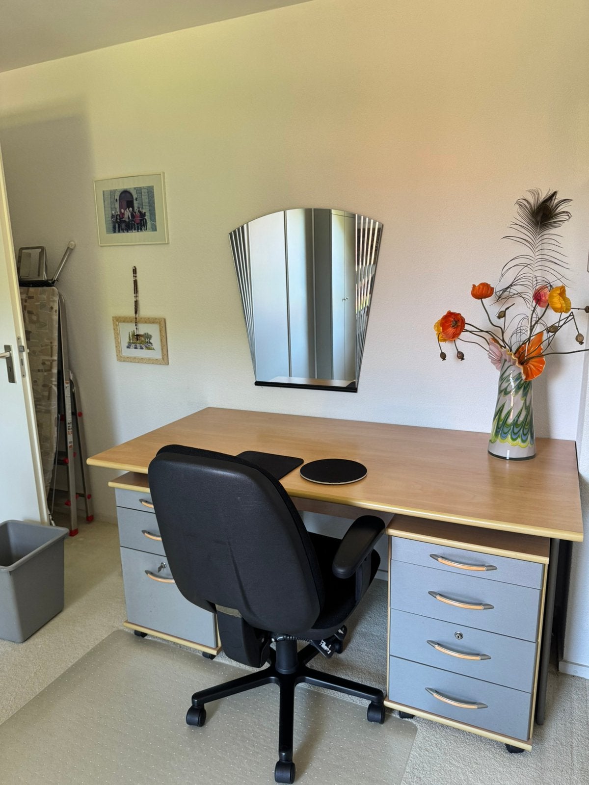 Bureau - ladekast - bureaustoel - archiefkast, Ophalen, 160 cm, Gebruikt, 80 cm