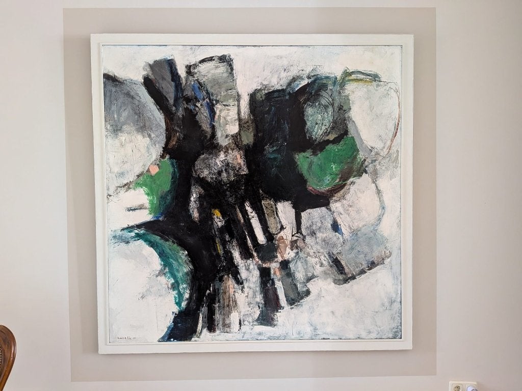 Schilderij Hans Lie, Antiek en Kunst, Kunst | Schilderijen | Klassiek, Ophalen, Dieren, Bijzondere lijst, Gemengde techniek
