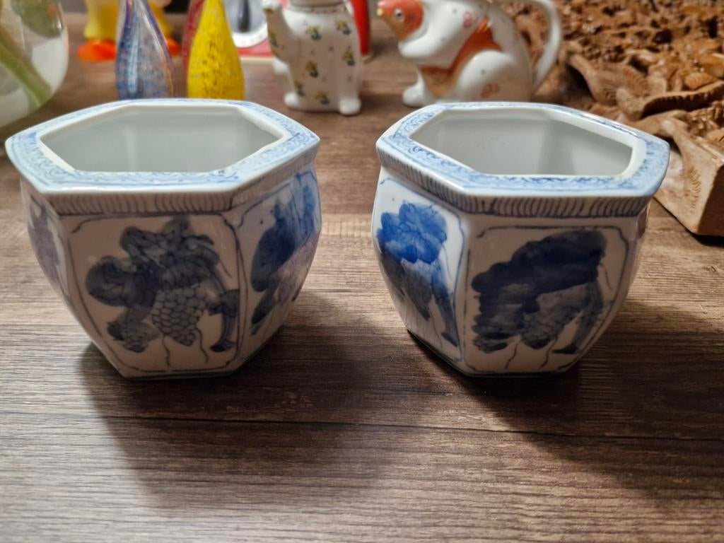 2 chinese ( bloem)potjes, Ophalen of Verzenden