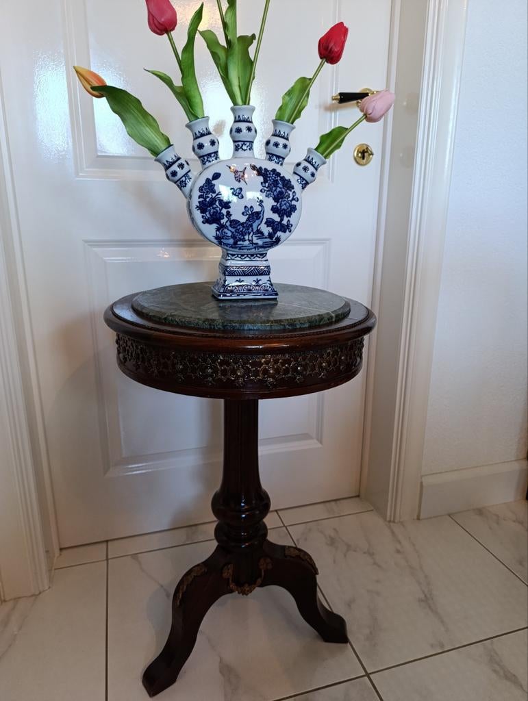 Antieke mahonie tafeltje met marmeren blad, Antiek en Kunst, Antiek | Meubels | Tafels, Ophalen