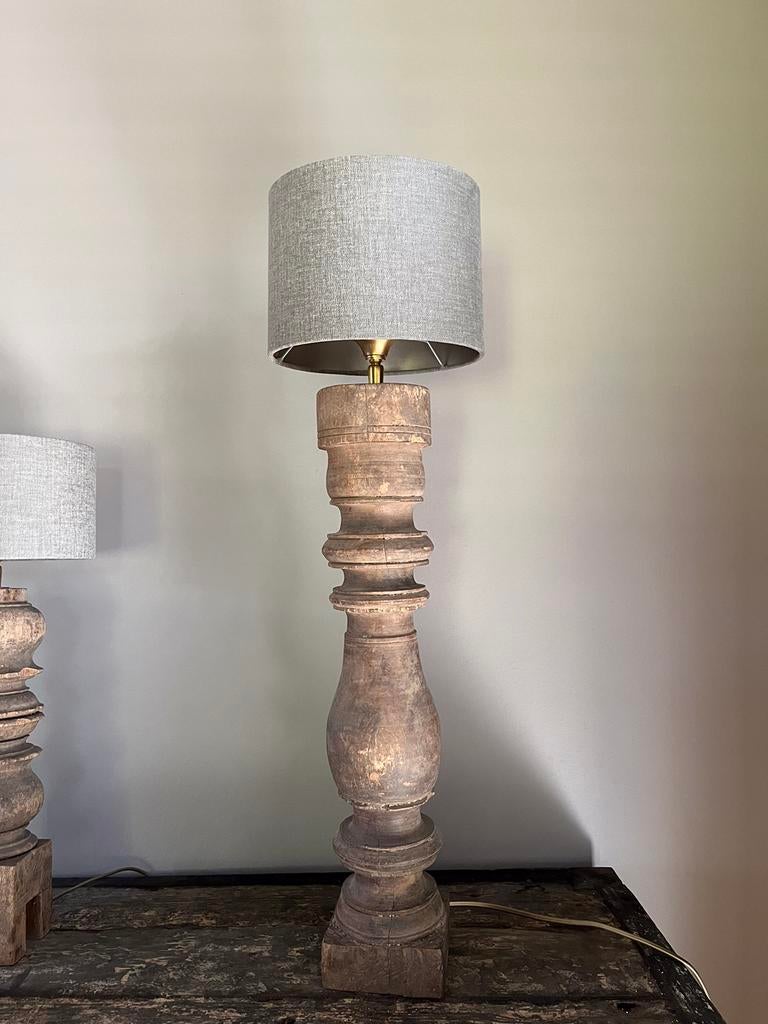 Balusterlamp Aura Peeperkorn met kap, 74 cm hoog, Huis en Inrichting, Lampen | Tafellampen, Zo goed als nieuw, Ophalen of Verzenden