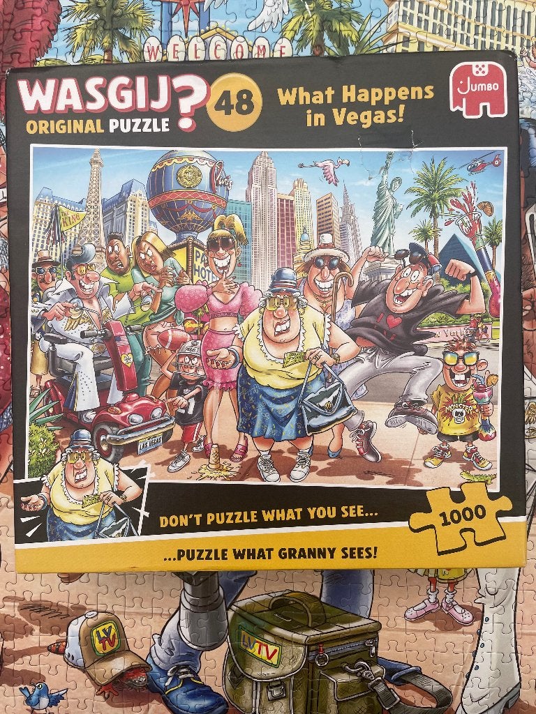 Wasgij 48 Original - What happens in Vegas!, Ophalen of Verzenden, 500 t/m 1500 stukjes, Zo goed als nieuw, Legpuzzel