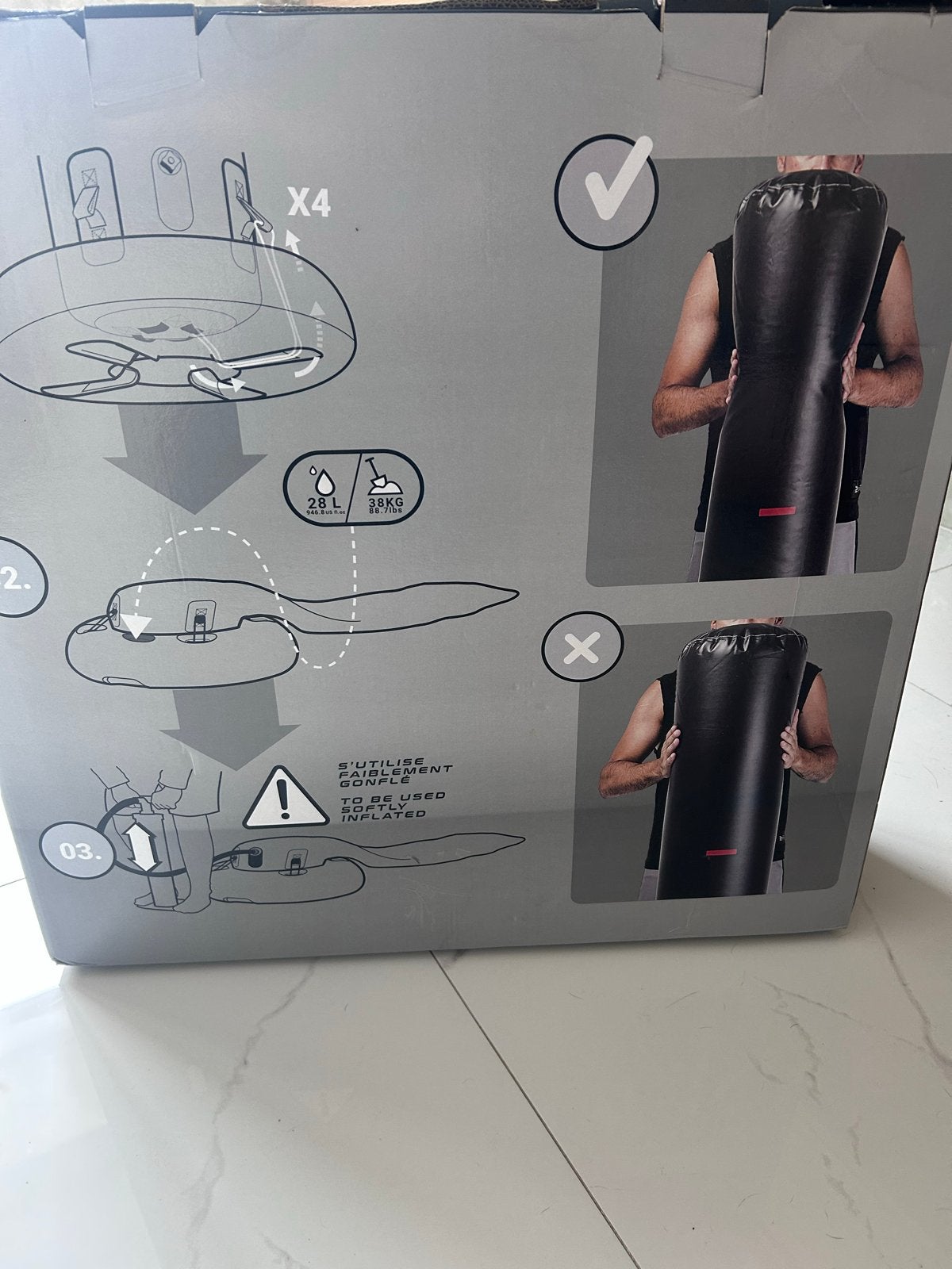 Outshock opblaasbare boksbal - Nieuw in doos, Sport en Fitness, Vechtsporten en Zelfverdediging, Ophalen, Nieuw, Overige, Vechtsportmateriaal