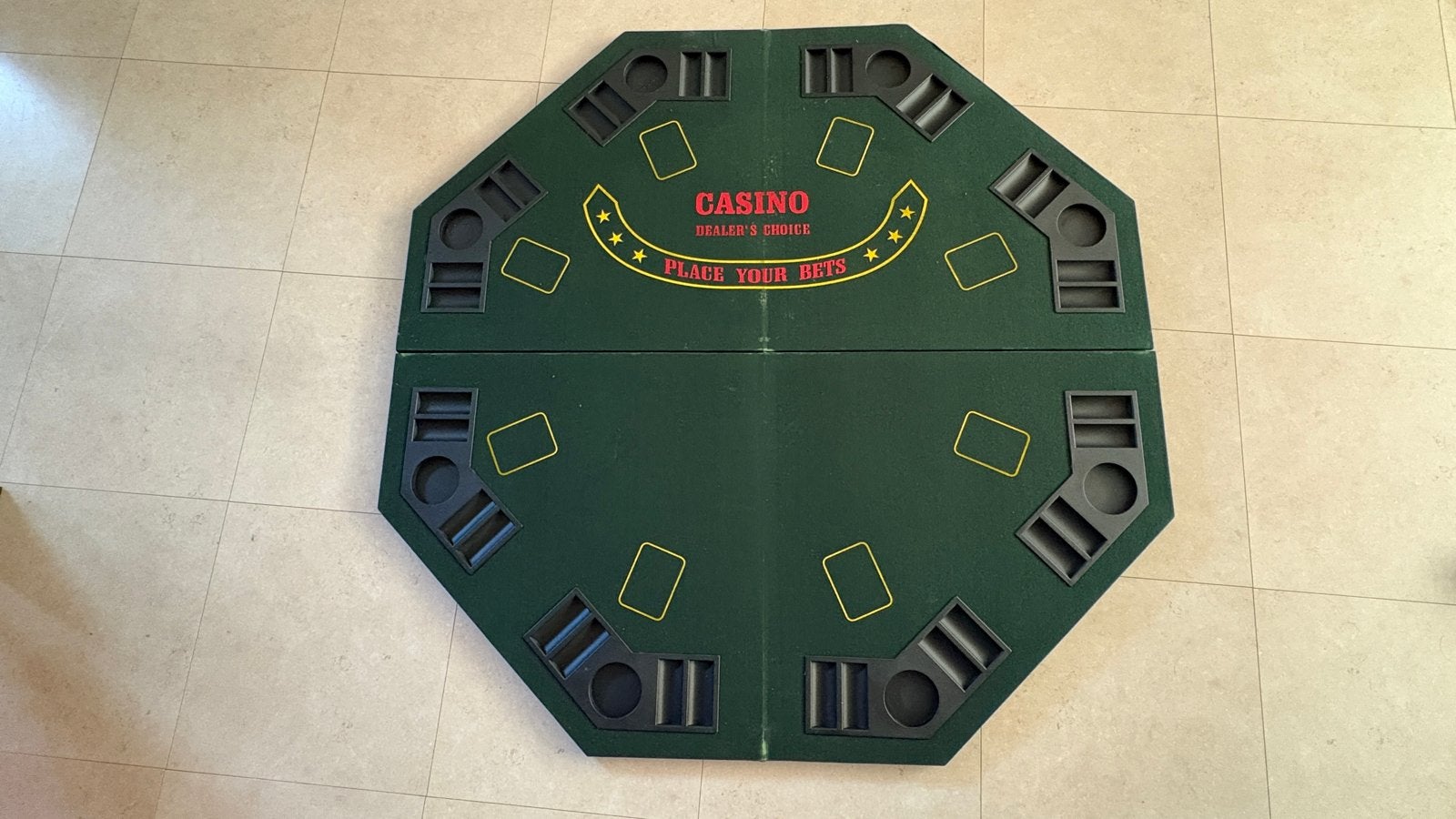 Mooie Pokertafel met fiches en draagtas, Vijf spelers of meer, Ophalen, Gebruikt