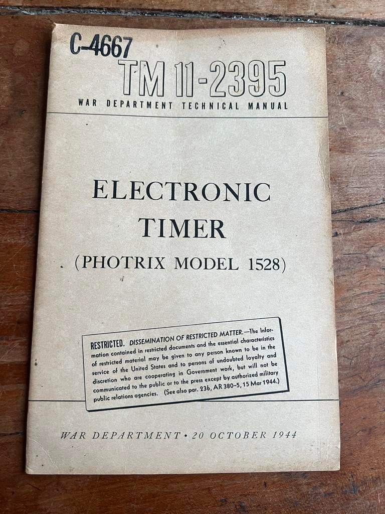WO2 Amerikaans fotografie voorschrift Timer Photrix 1944, Verzamelen, Ophalen of Verzenden, Nederland