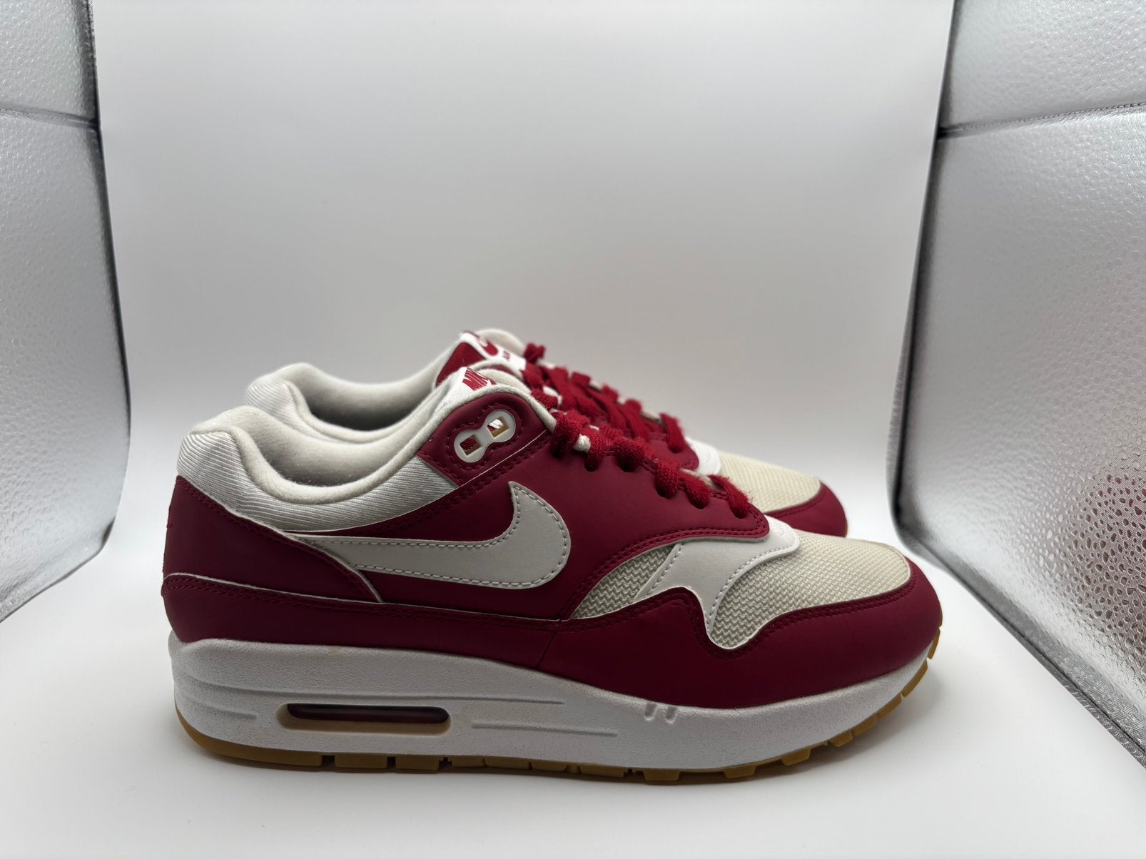 Nike Air Max 1 Deep Burgundy Gum 319986-608 Maat: 38/7, Nike, Ophalen of Verzenden, Sneakers of Gympen, Gedragen