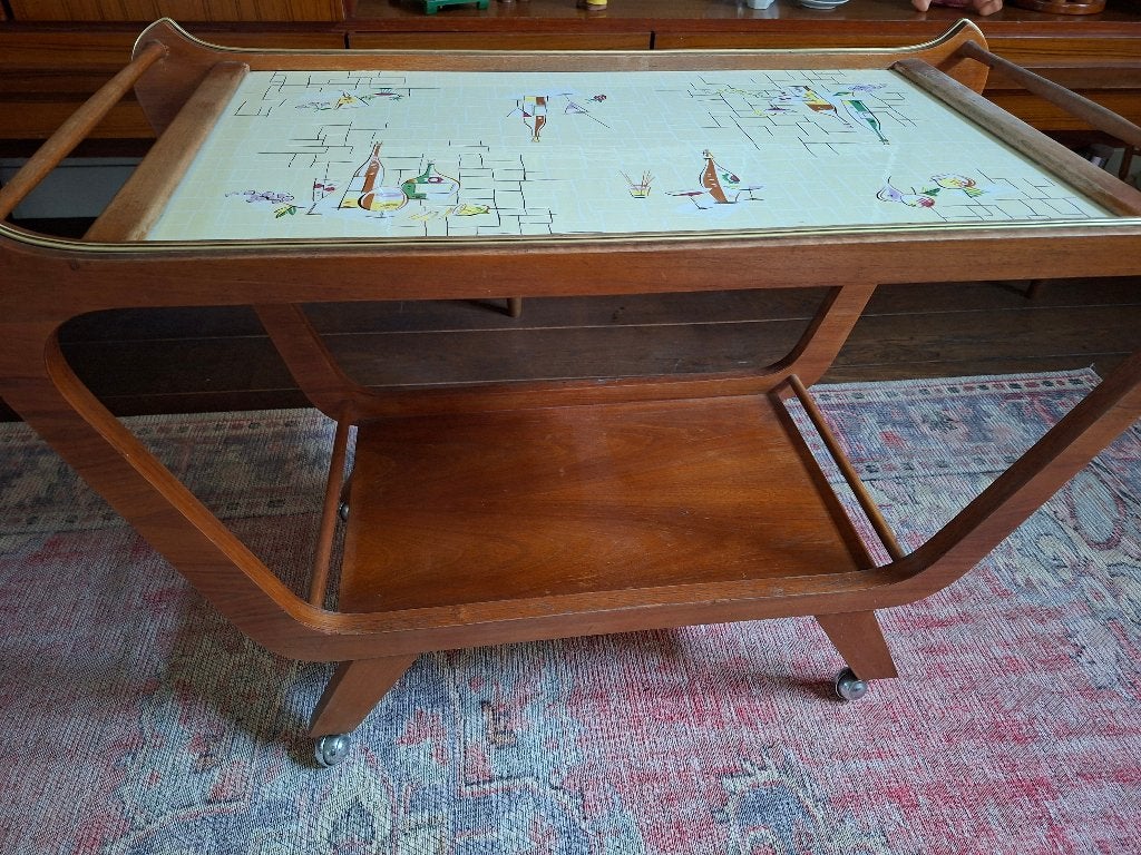 vintage serveerwagen hout, Ophalen, Huis en Inrichting