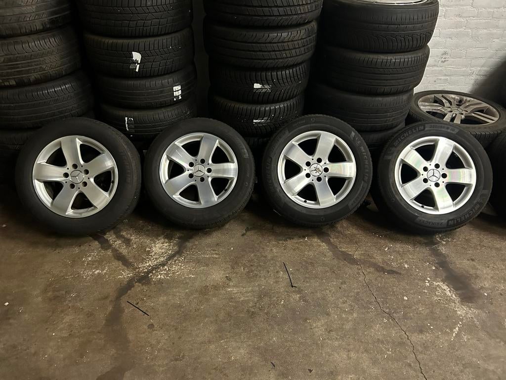 5x112 16 inch Mercedes E-klasse W211 lichtmetaal michelin, Ophalen, 16 inch, Banden en Velgen, Zomerbanden