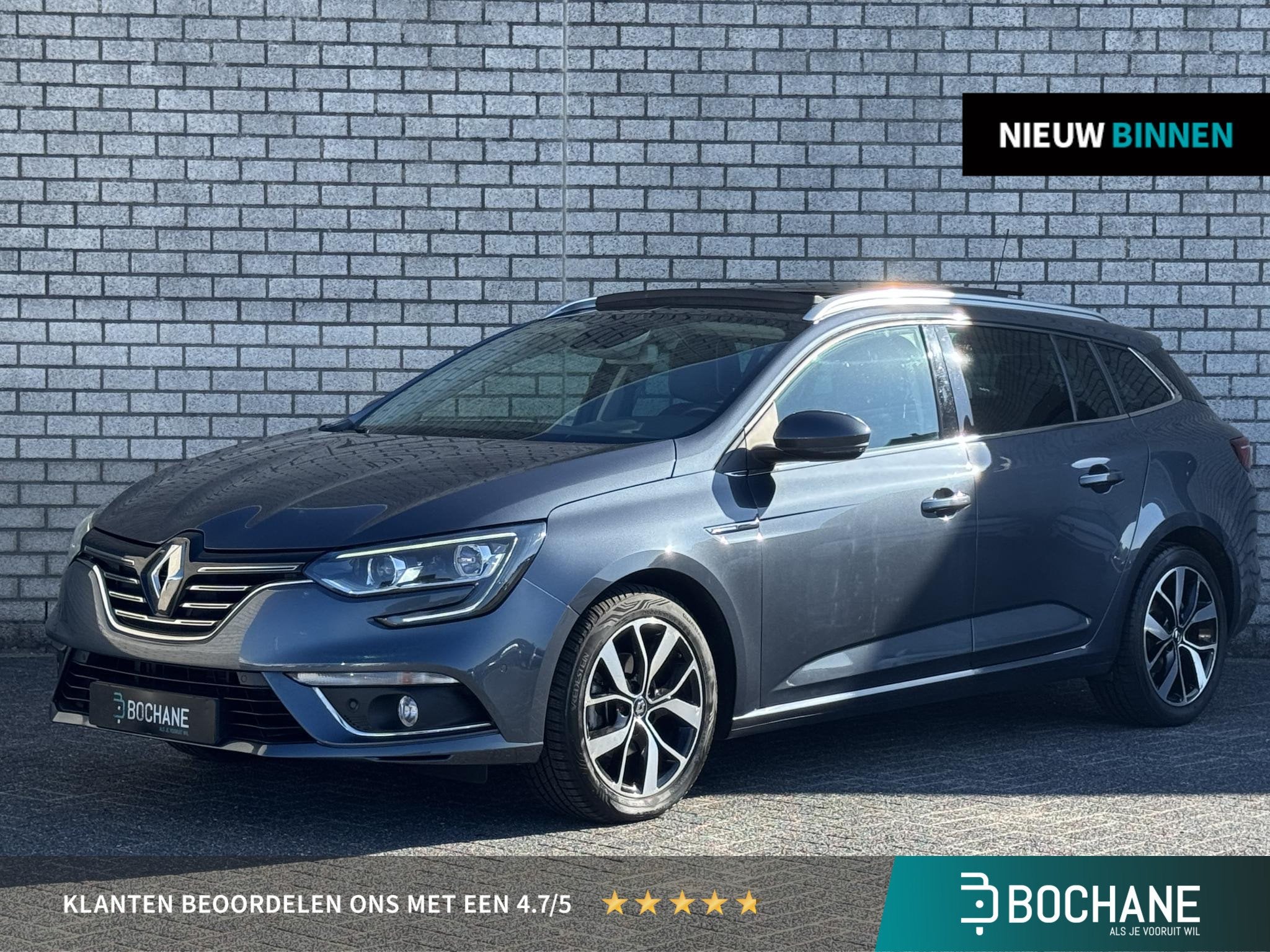 Renault Mégane Estate 1.3 TCe Bose | Schuif-/kanteldak | St, Auto's, Gebruikt, 4 cilinders, Leder en Stof, Automatische klimaatregeling