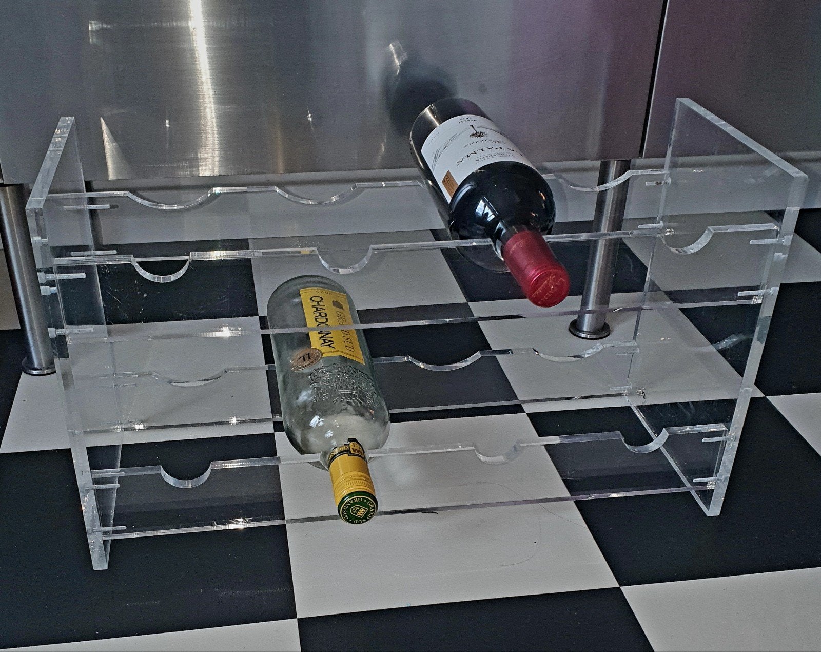 Plexiglas Vintage Wijnrek for you design Maastricht lucite, Ophalen, Kunststof, 5 tot 15 flessen, Zo goed als nieuw