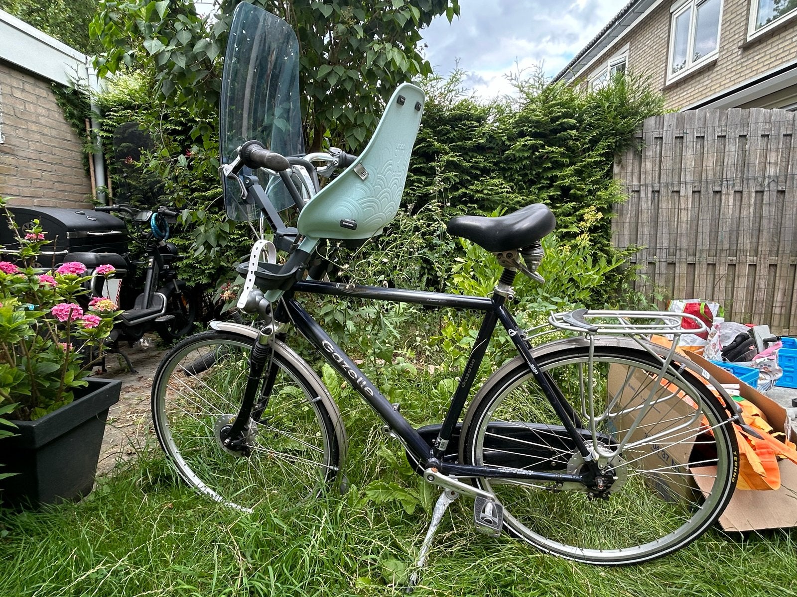 Stevige Gazelle herenfiets met 3 versnellingen en handrem, Ophalen, Gebruikt, Velgrem, Versnellingen