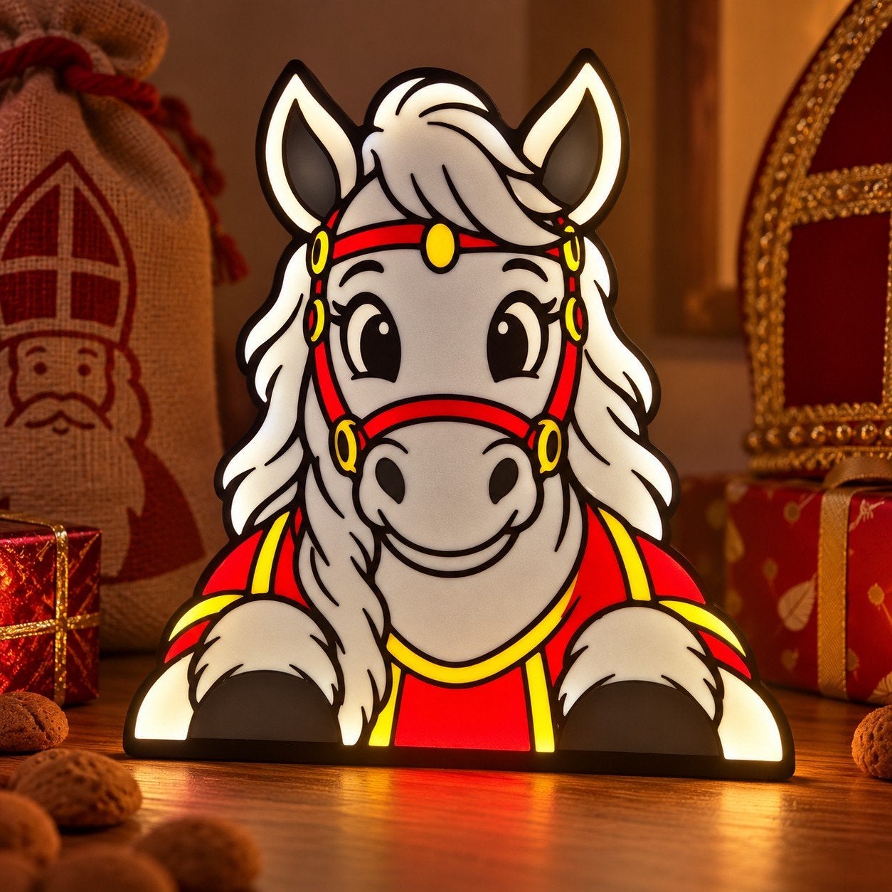 Sinterklaas Paard LED Lamp – 18 cm, Ophalen of Verzenden, Nieuw
