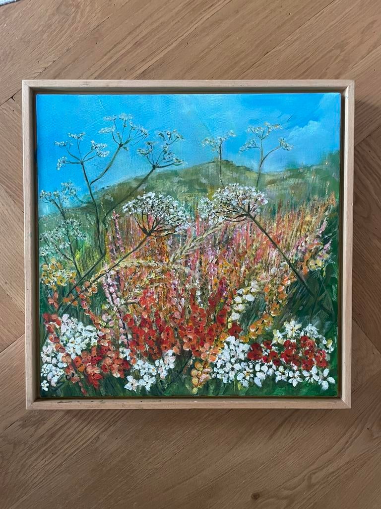 Schilderij Titel “ kleurijke veldbloemen “, Antiek en Kunst, Kunst | Schilderijen | Modern, Ophalen of Verzenden
