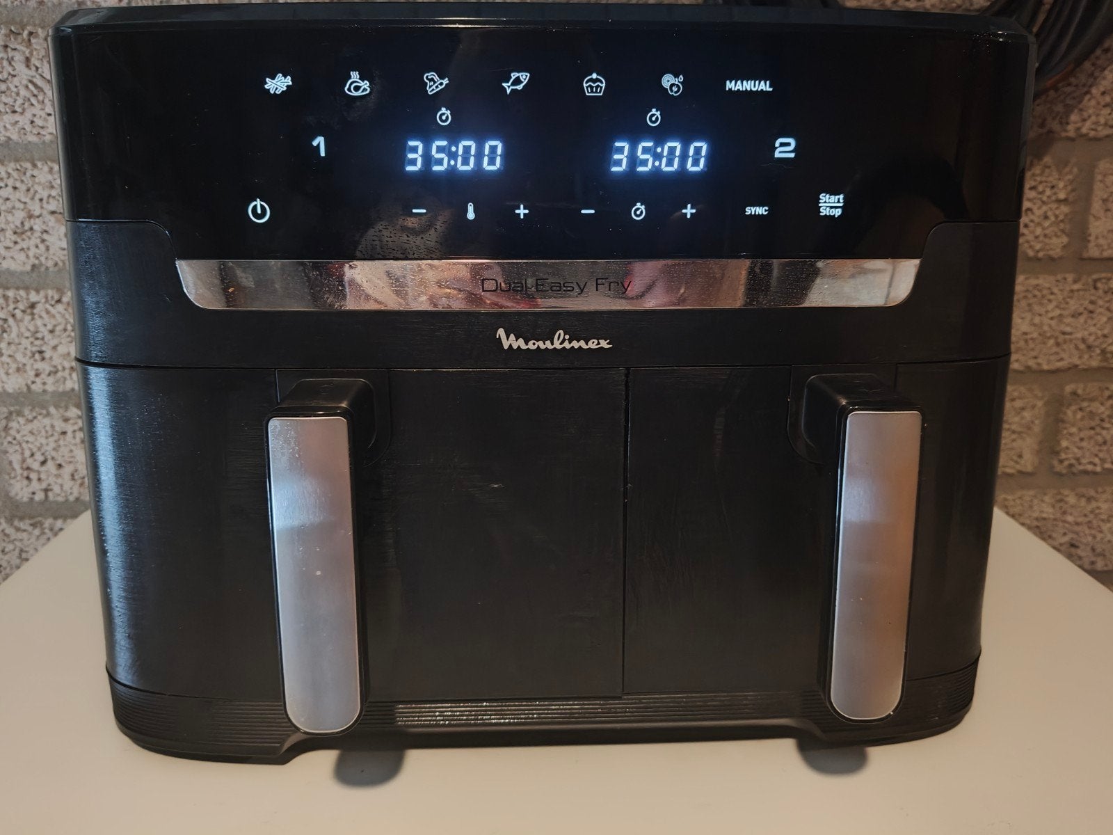 Moulinex dubbele airfryer 11 liter, Witgoed en Apparatuur, Airfryers, Ophalen of Verzenden, Zo goed als nieuw, Airfryer XXL, 1500 gram of meer