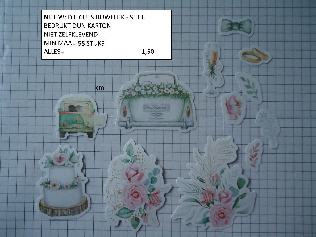 die cuts huwelijk set L ( 4 foto's ) alleen verzenden, Ophalen, Nieuw, Man of Vrouw, Knipvel