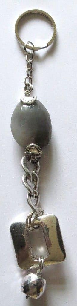 Sleutelhanger/Tashanger met Grijze Imitatiesteen €4,75, Marktplaats@koningsieraden.nl, Verzenden, Nieuw, Koningsieraden.nl