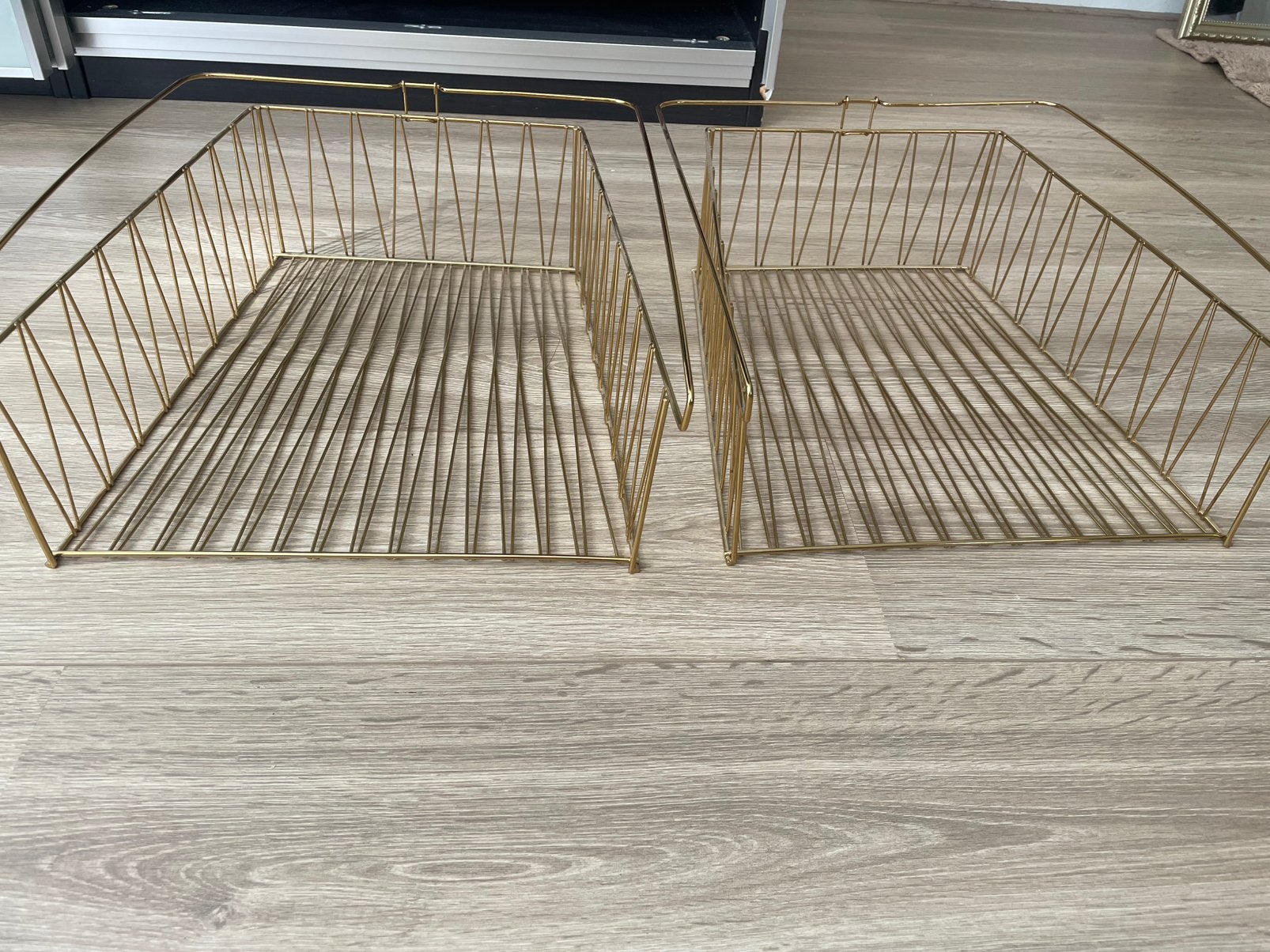 Gouden metalen mand kallax kast, Ophalen, Met handvatten, Mand, Zo goed als nieuw