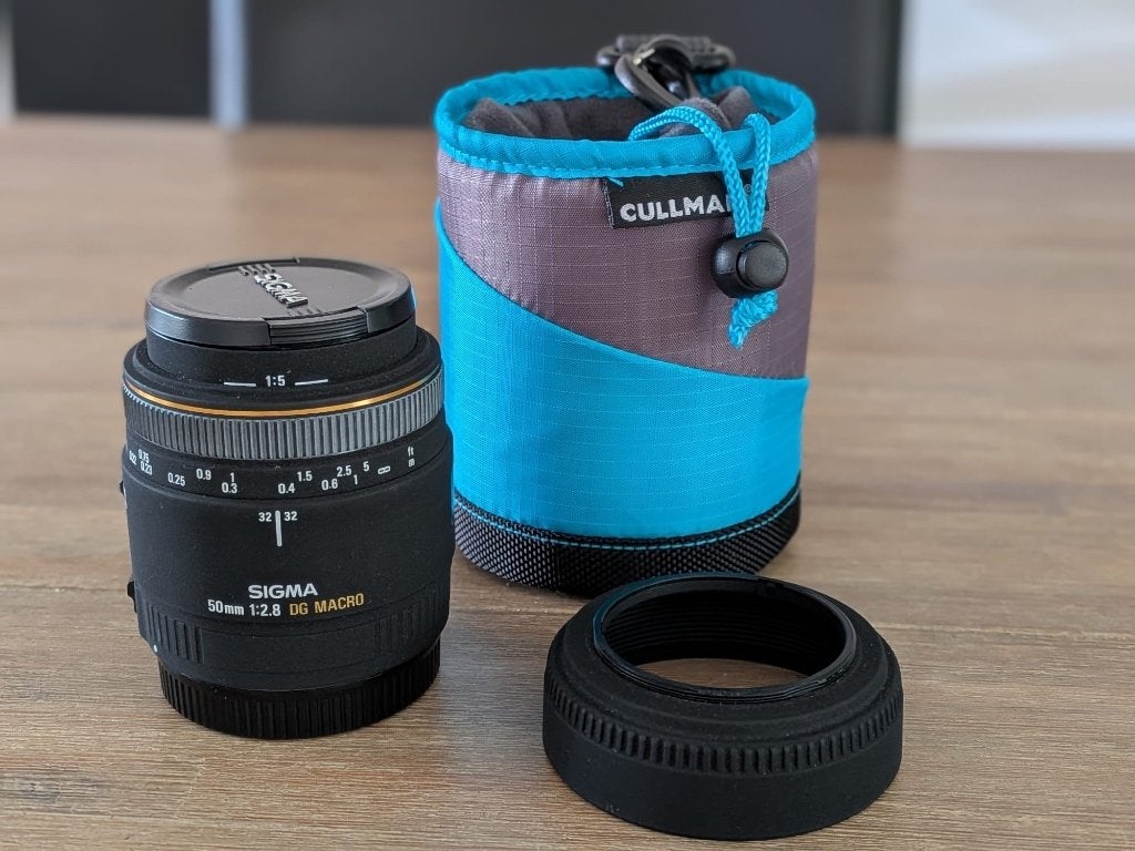Sigma 50mm f/2.8 EX DG Macro Canon ZGAN, Sigma, Ophalen of Verzenden, Zo goed als nieuw, Beschermhoes/tas