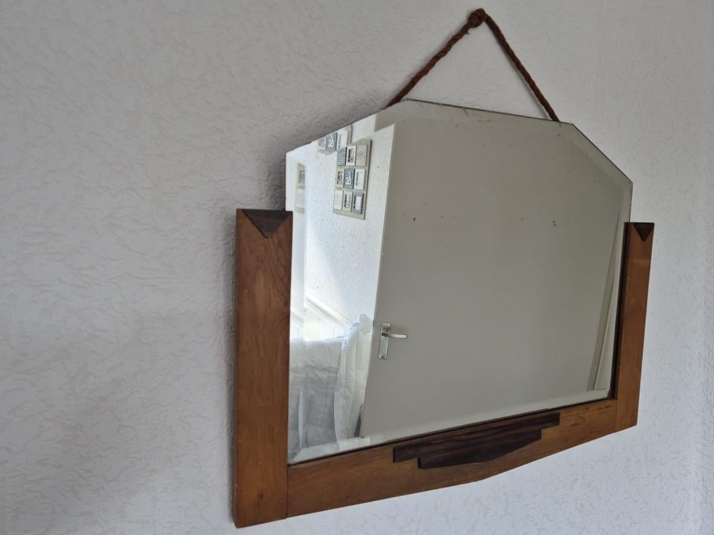 Hele oude Amsterdamse school spiegel, Huis en Inrichting, Woonaccessoires | Spiegels, Ophalen, Minder dan 50 cm, Gebruikt, Minder dan 100 cm