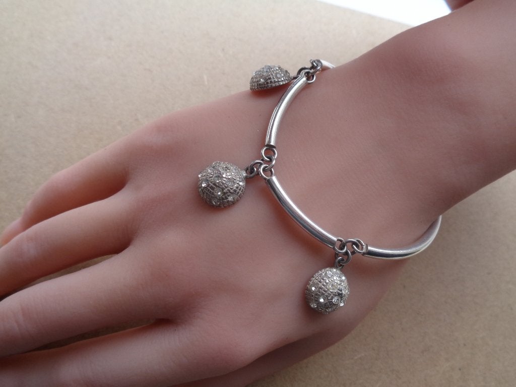 zilveren armband met mooie hangers [225], Verzenden, Zo goed als nieuw, Zilver, Zilver