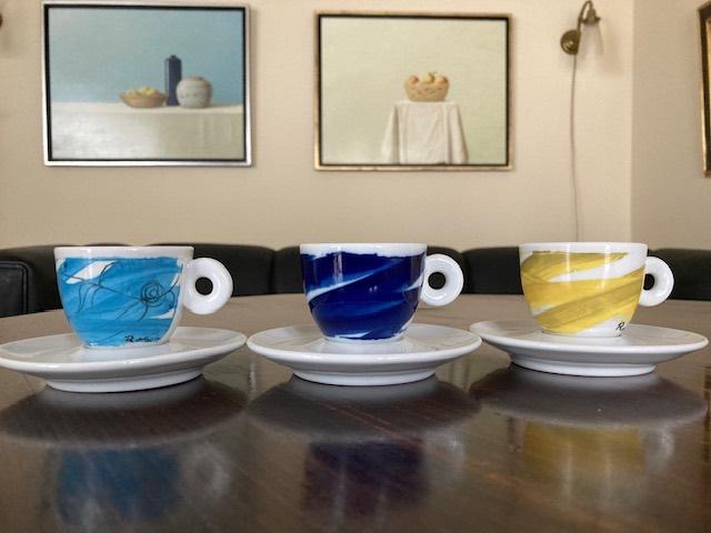 3 Illy espresso kopjes | Schwung | 1999 | Peter Roesch, Verzamelen, Ophalen of Verzenden, Zo goed als nieuw, Porselein, Kop en/of schotel