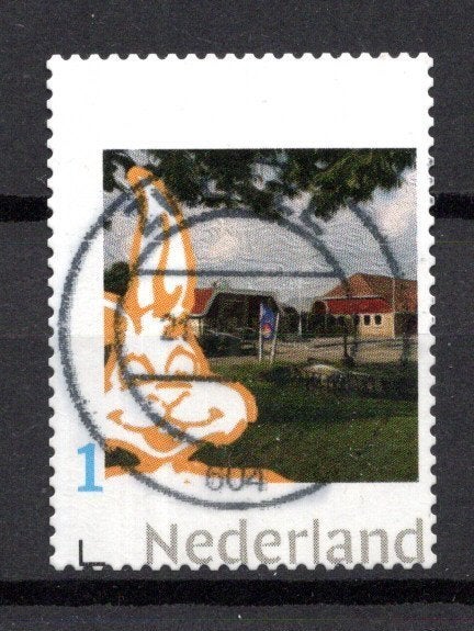 gestempelde zegel. Persoonlijke: konijn in vakantie park, Postzegels en Munten, Postzegels | Nederland, Ophalen of Verzenden, Na 1940